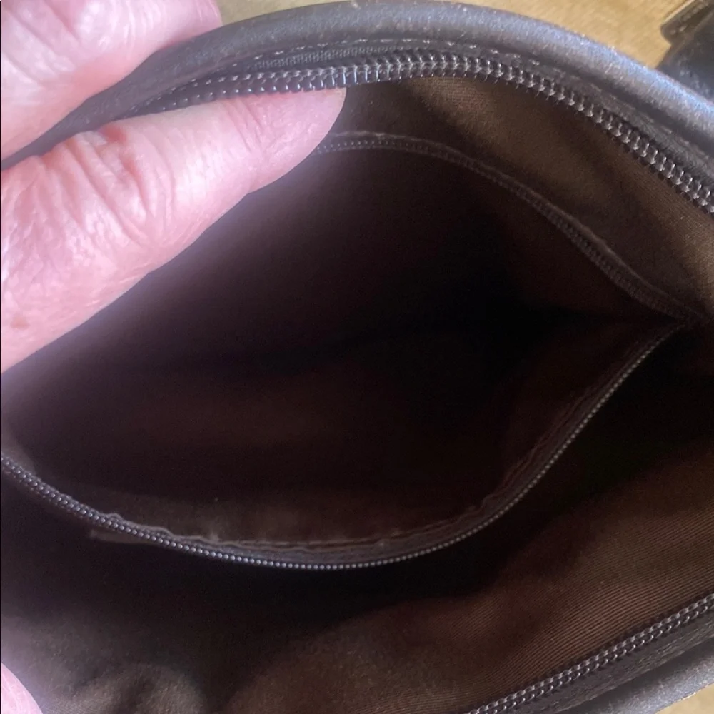 Coach Brown Messenger Bag with Woven Trim